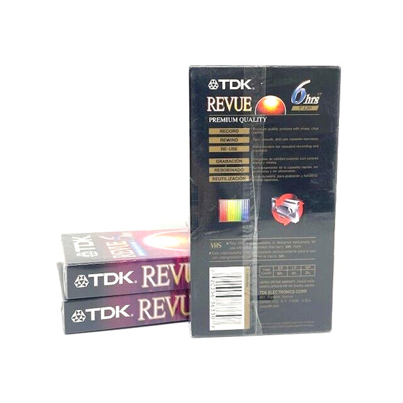 Lot of 3 TDK VHS Blank Tapes Revue 6 Hrs T-120 NEW - Picture 4 of 4